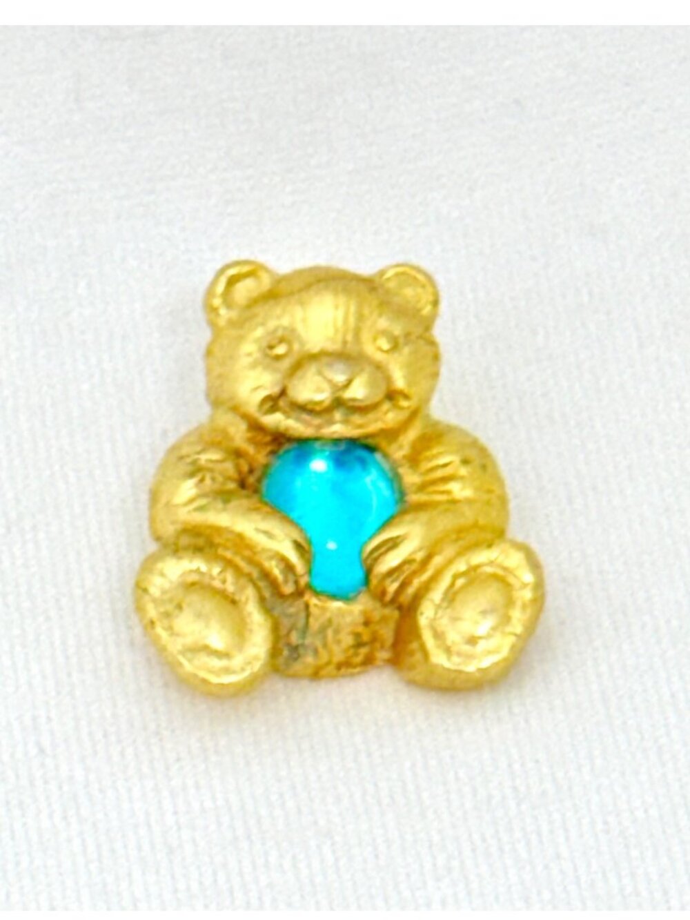 Vintage Signed RR USA Robyn Rush Teddy Bear Lapel Pin Gold Tone